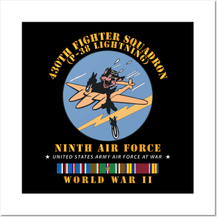 430th Fighter Squadron - P38 Lightning - 9th AF - WWII w EUR SVC Posters and Art